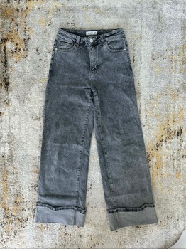 Grey wide leg jeans