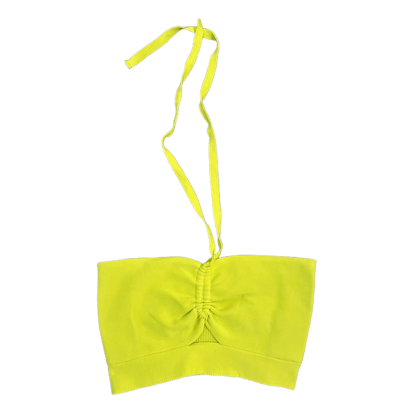 Neonkeltainen halterneck-toppi