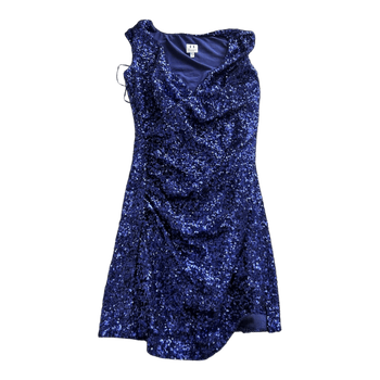 Blue sequin mini dress