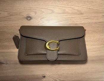 Brown leather handbag