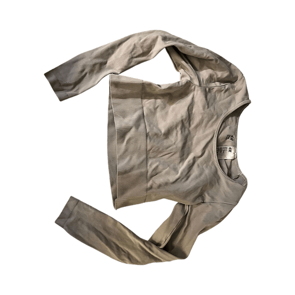 Treenipaita Beige long-sleeved cropped  