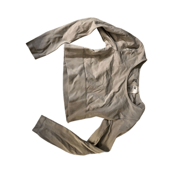 Treenipaita Beige long-sleeved cropped  