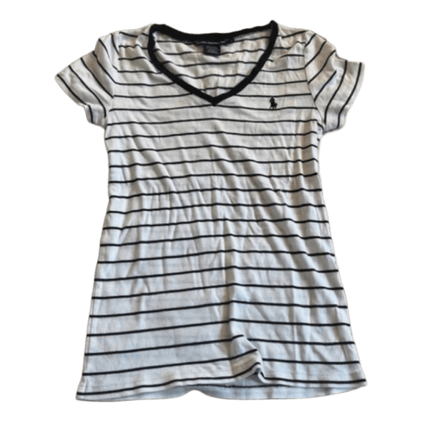 Randig v-ringad t-shirt