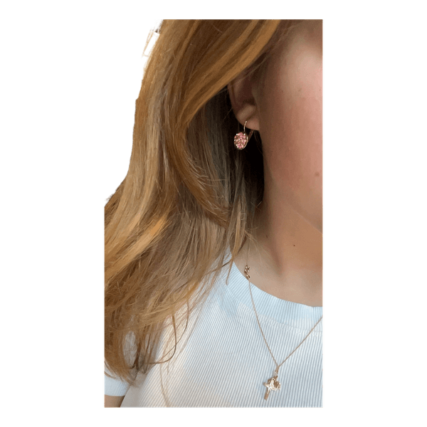 Pink crystal drop earrings