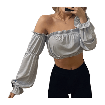 Off-shoulder crop top