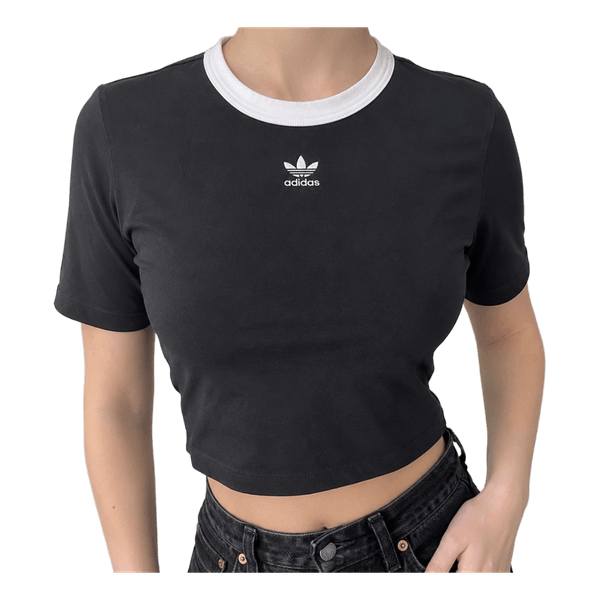 Adidas Originals musta cropattu T-paita koko S