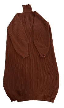 Brown knit sweater dress