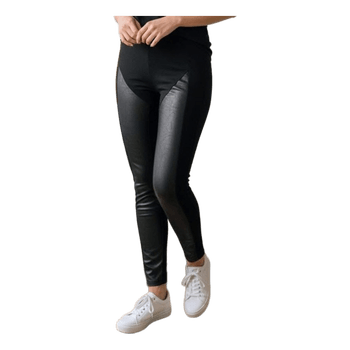 Mustat keinonahkaleggingsit