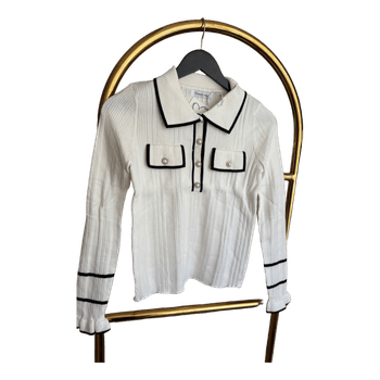 Trendy.ing white knit sweater