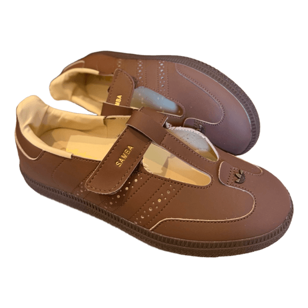 Brown Adidas Samba flats
