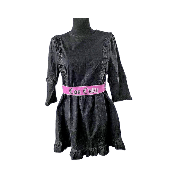 Black dress with ruffle details