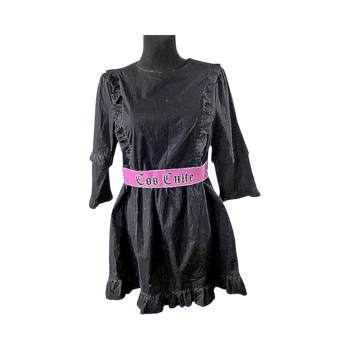 Black dress with ruffle details