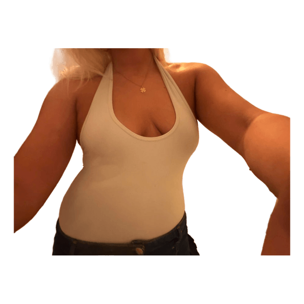 Hvid halterneck top