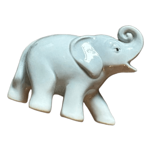 Elefantfigur i porcelæn