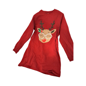 Punainen joulupaita korkean kauluksen kanssa