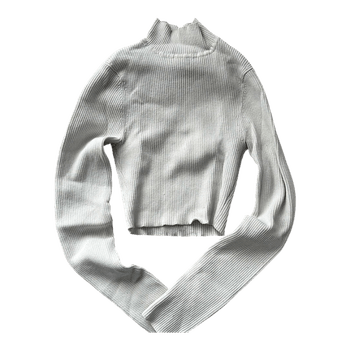 White ribbed mockneck top