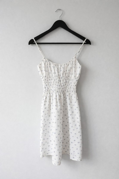 White floral mini dress
