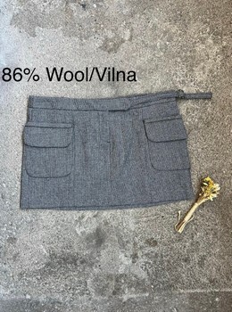 Sisley wool blend 90s super mini skirt