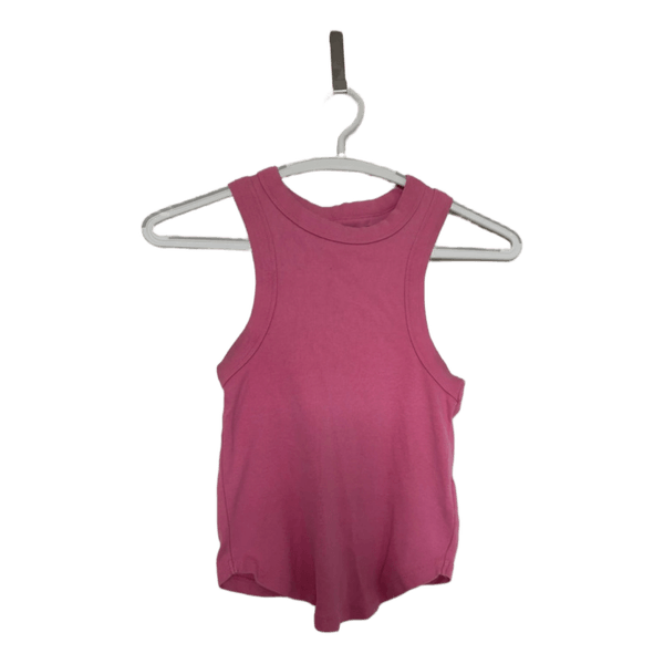 Pink ribbed tank top