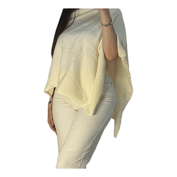 Vaaleankeltainen neuleponcho