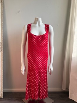 Red polka dot dress