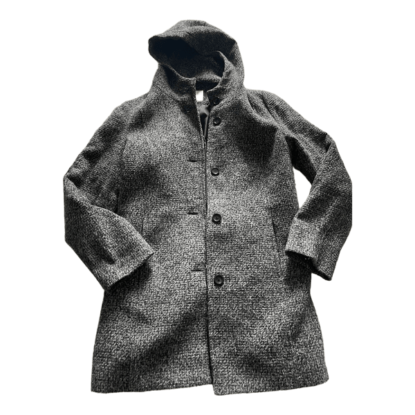 Harmaa hupullinen takki