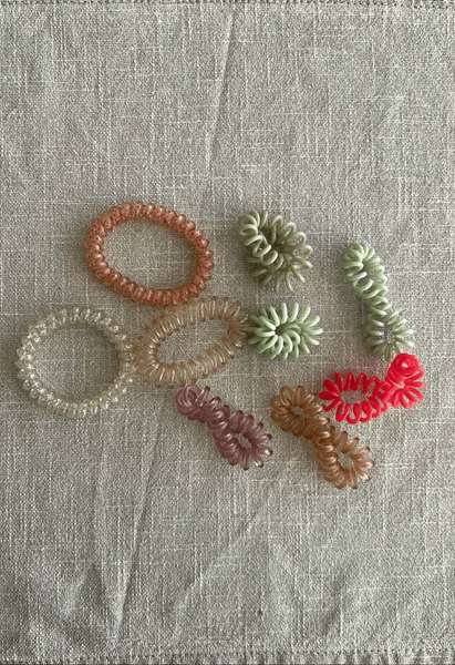 Coiled telephone cord hair ties