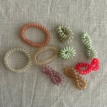 Coiled telephone cord hair ties