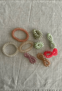 Coiled telephone cord hair ties