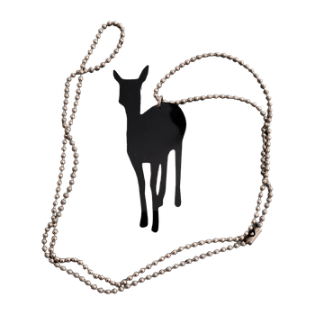 Black deer pendant necklace