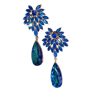 Blue crystal earrings