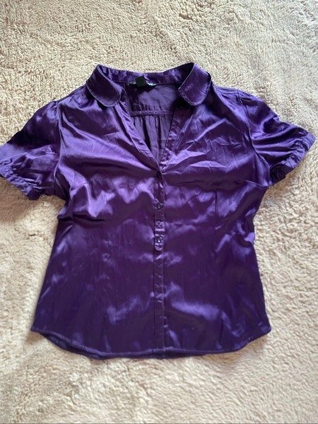 Purple satin blouse