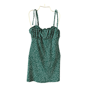 Green floral mini dress