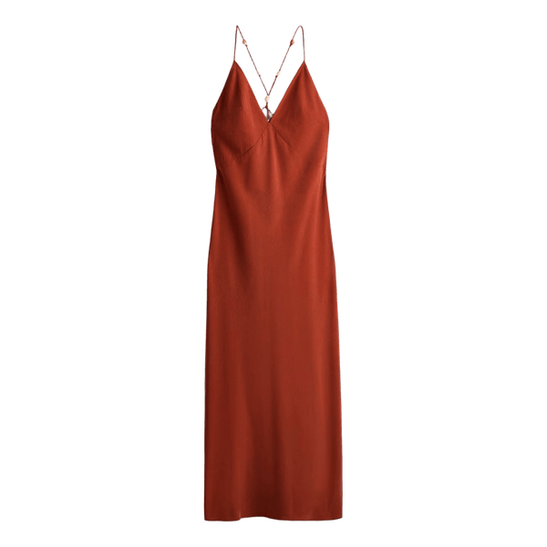 Rust orange maxi dress