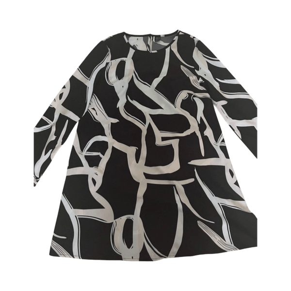 Black abstract print dress
