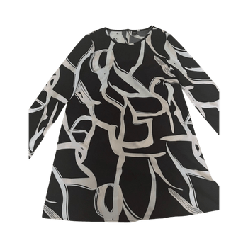 Black abstract print dress
