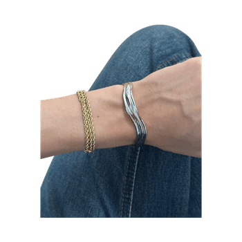 Silver open cuff bracelet