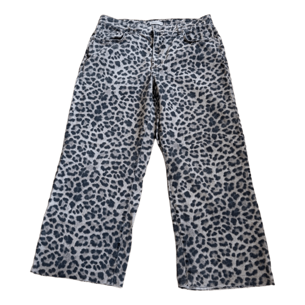 Leopardmønstrede wide leg jeans