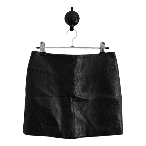 Black faux leather skirt