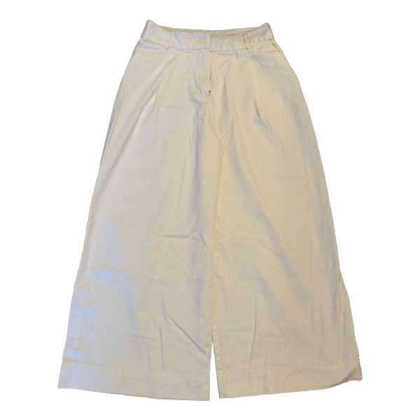 Monki white wide-leg trousers