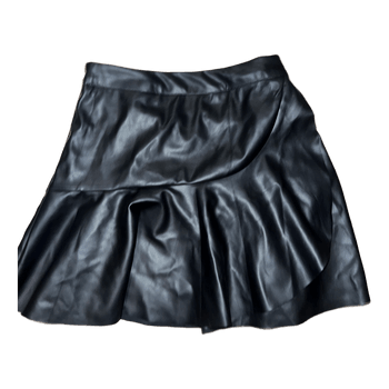 Black faux leather skirt