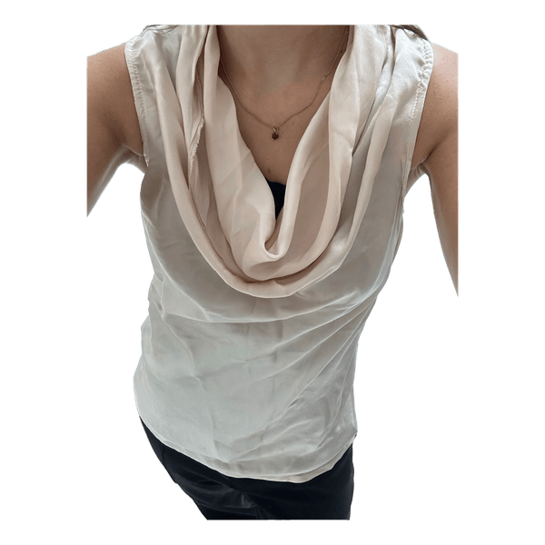 Cream cowl neck tank top