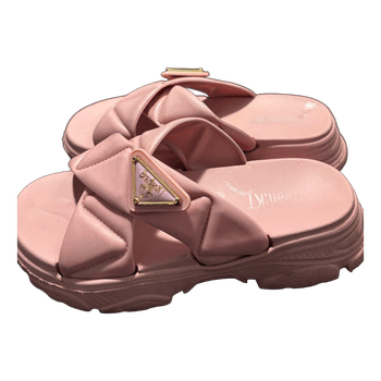 Pink platform sandals
