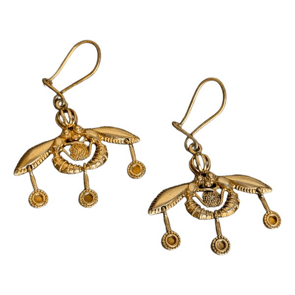 Minoan Bees of Malia Gold-Plated Sterling Silver Earrings