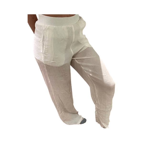 White wide-leg pants