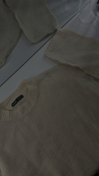 Shein cream ribbed jumper
