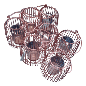 Vaaleanpunaiset metalliset tuikkulyhdyt 7kpl