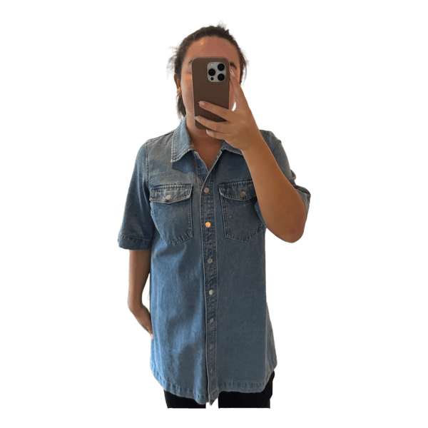 Blå denimkjole