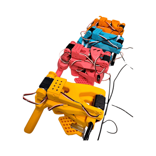 SO100 + SO107 Lerobot robot arms,  Leader and Follower each