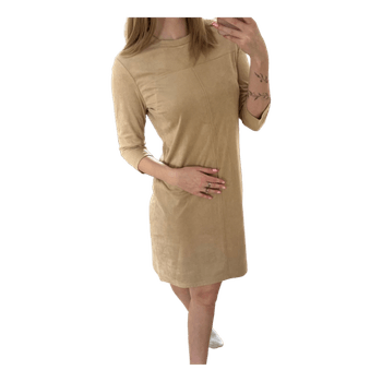 Beige faux suede dress
